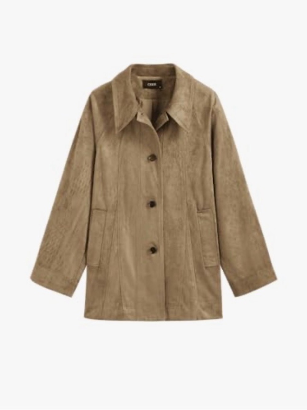 Tan Suede Button-Front Jacket - Picture 6 of 9